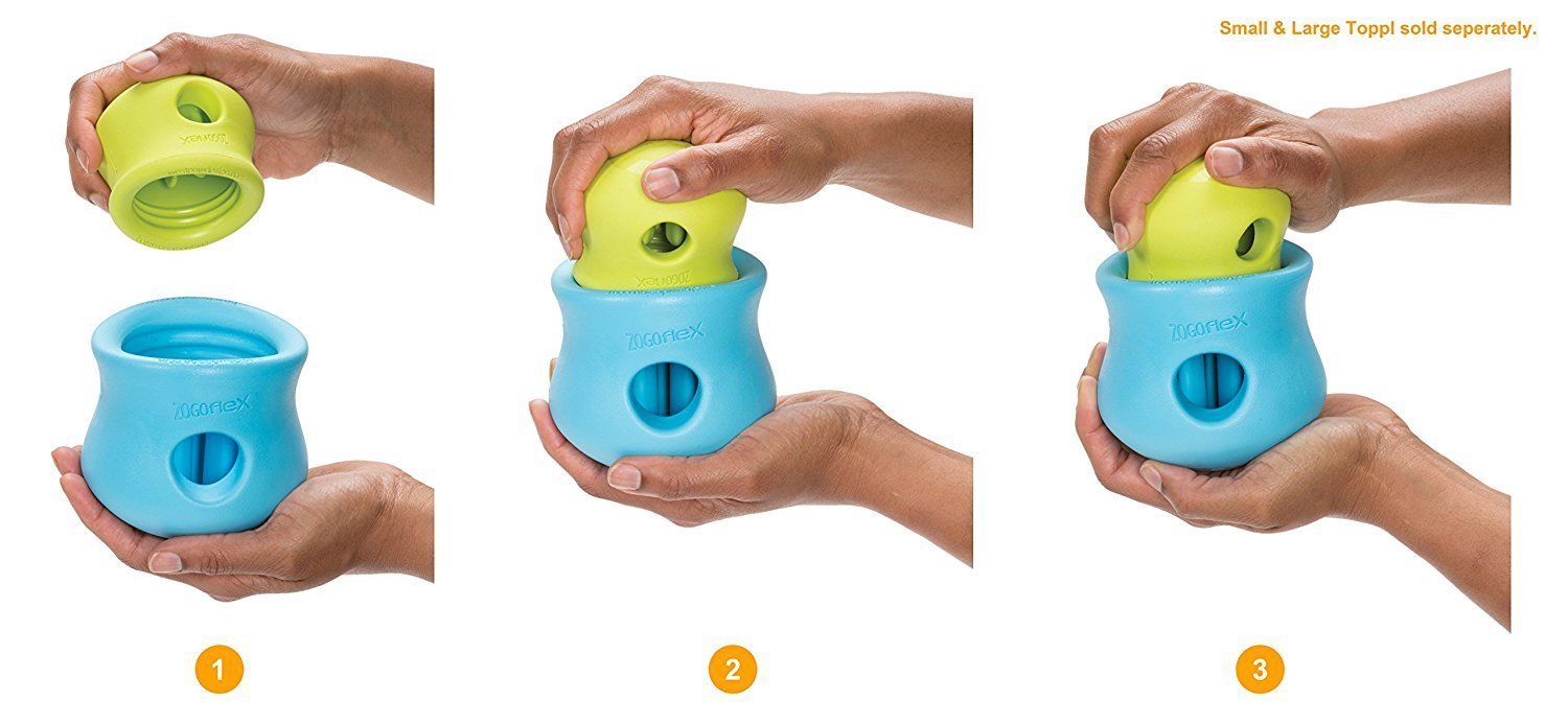 Zogoflex dog toy photo is misleading because it shows both the small and large toy 
