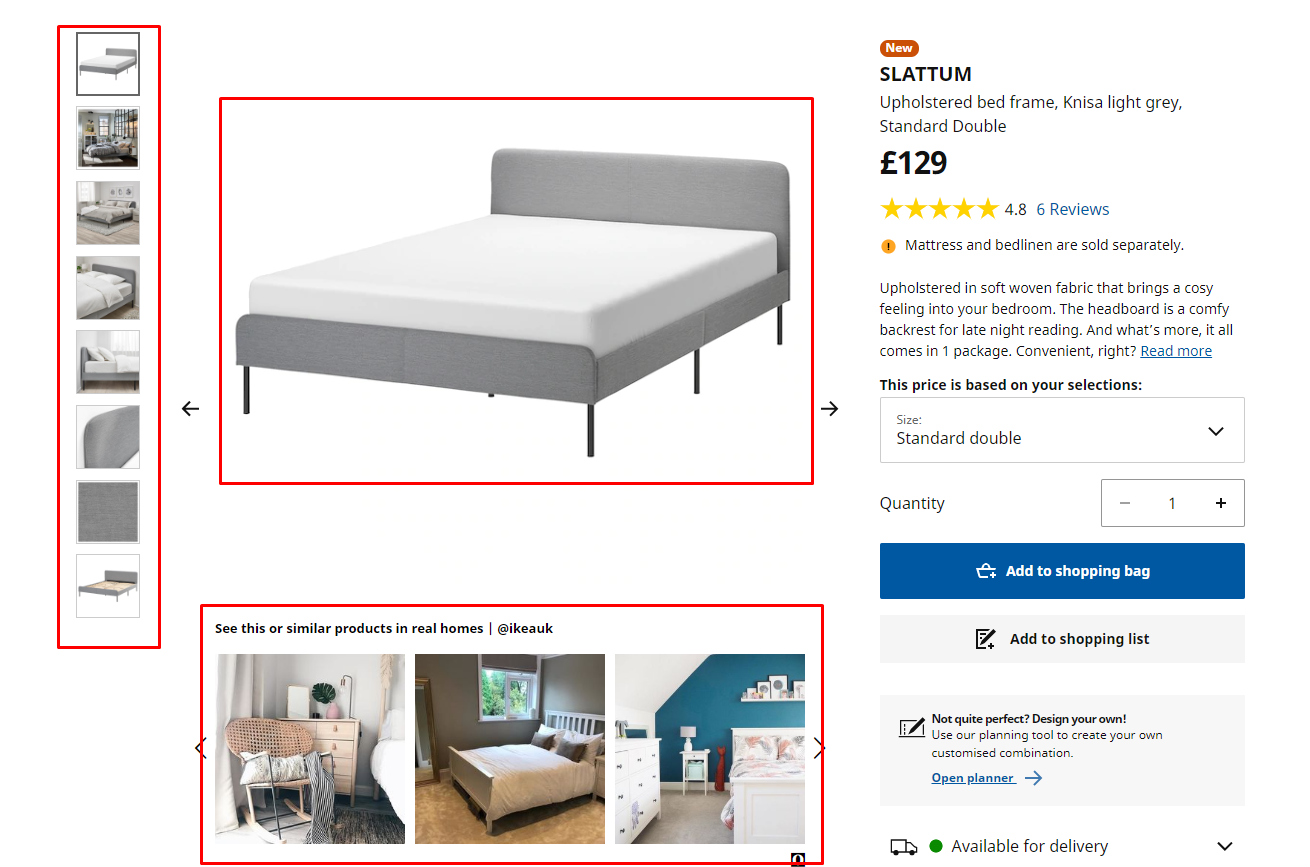 E-commerce photography example that include a white background and environmental shots.