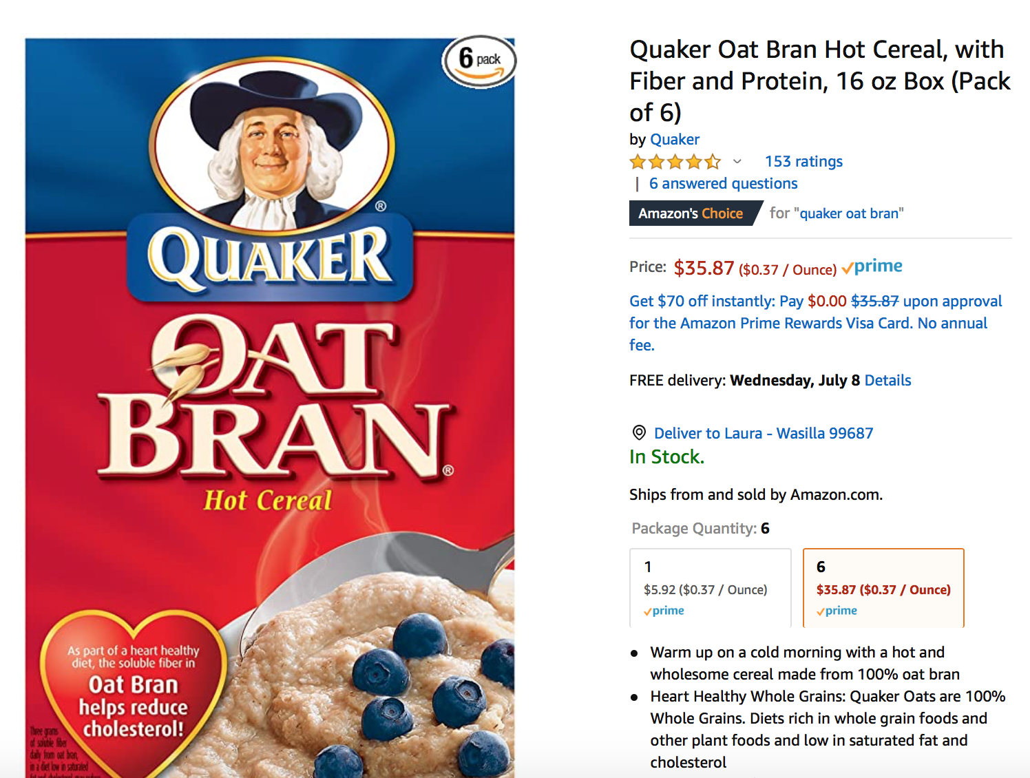 Improve your Amazon title - Quaker Oat Bran example