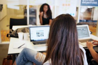 Woman in an office working on e-commerce