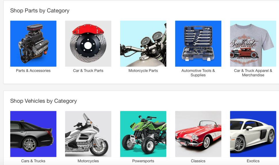 eBay product sourcing: Motors category