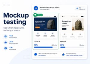 Mockup-testing-dashboard-comparing-two-design-options-with-vote-results
