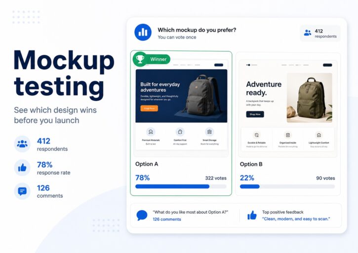 Mockup-testing-dashboard-comparing-two-design-options-with-vote-results