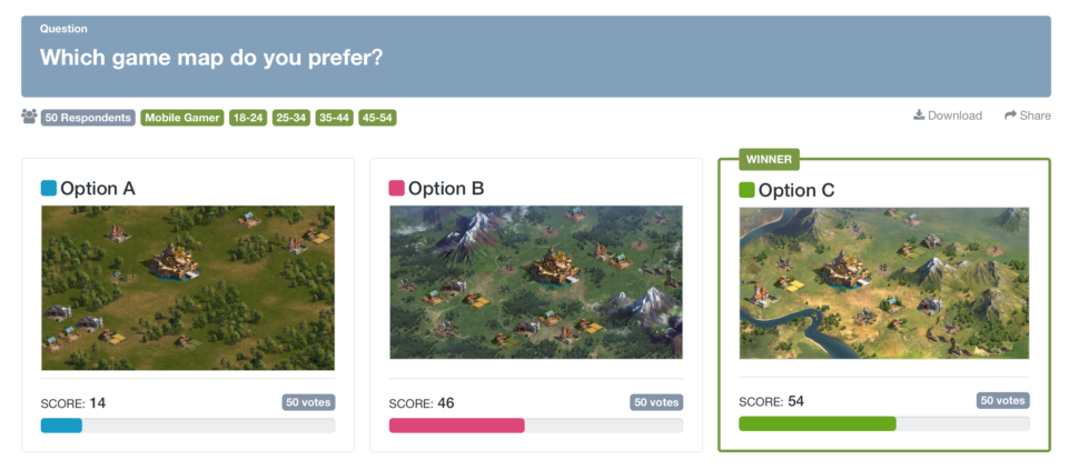 How to pitch an app idea: sample PickFu poll screenshot