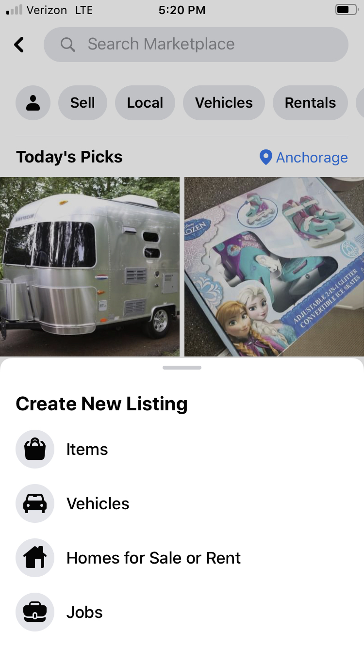 How to sell on Facebook Marketplace: Screenshot of sell page