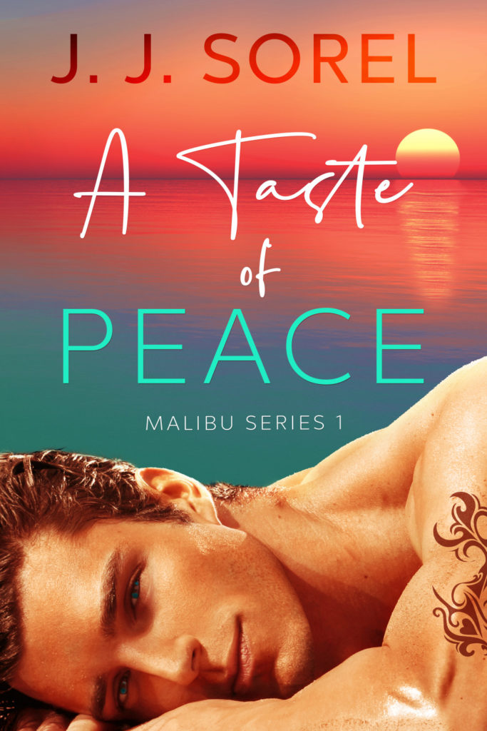 Romance book cover showing a shirtless man with a sexy stare