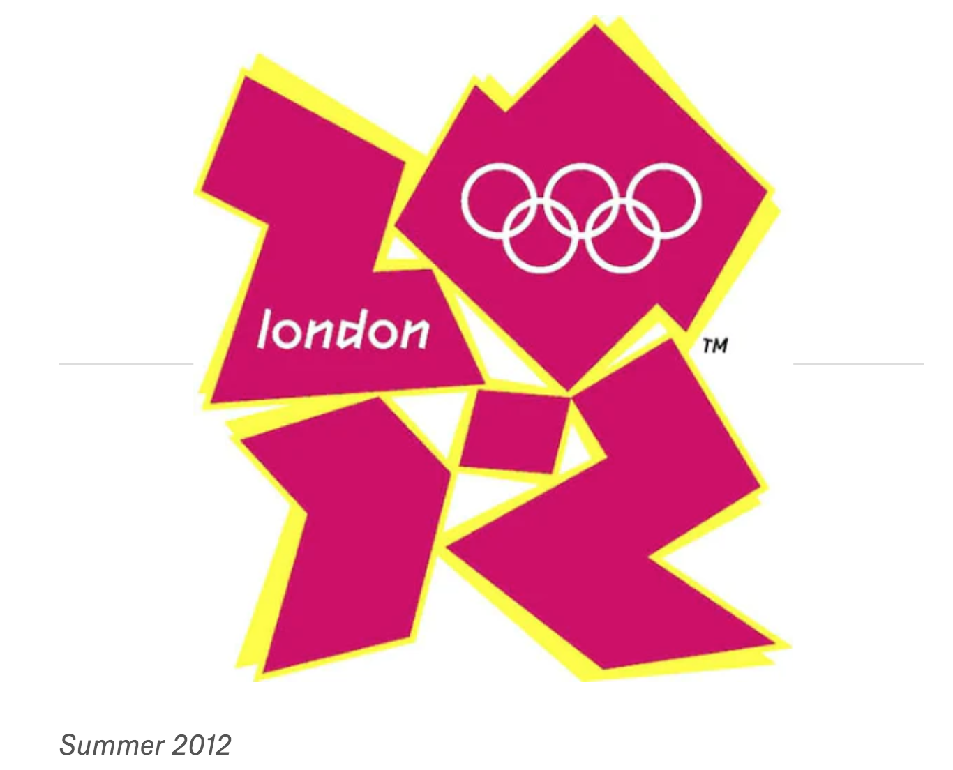 Top logo mistakes: An image depicting the 2012 London Olympics logo. 