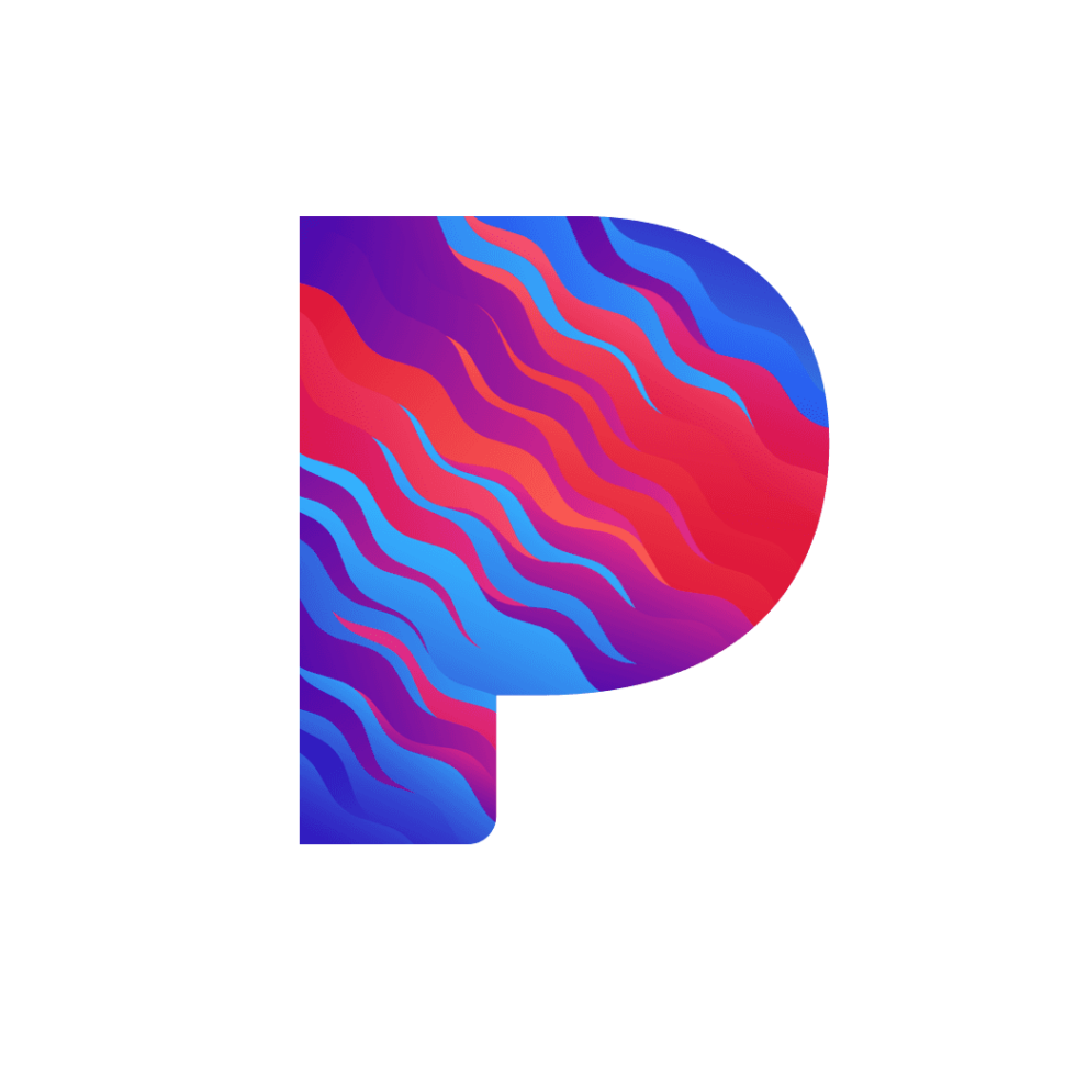Pandora's updated, colorful logo.