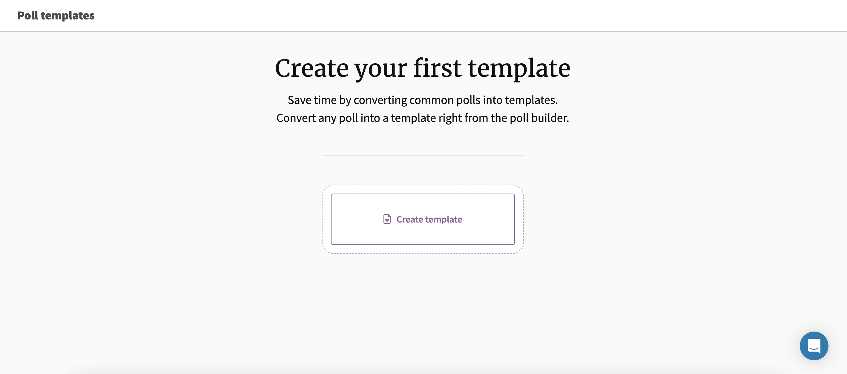 Screenshot of creating a PickFu template screen