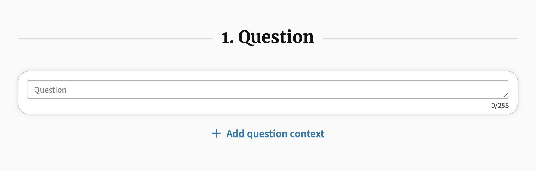 Screenshot of question context feature