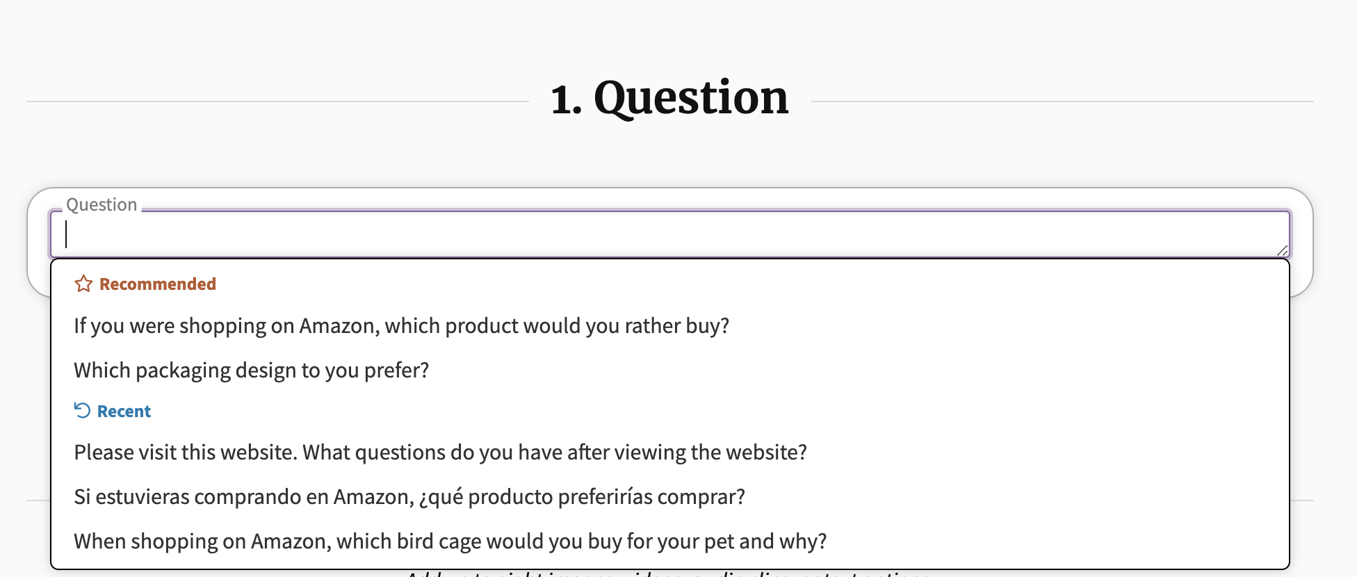 Screenshot of Poll Builder question field.