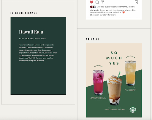 Screenshot from Starbucks' style and brand voice guide.