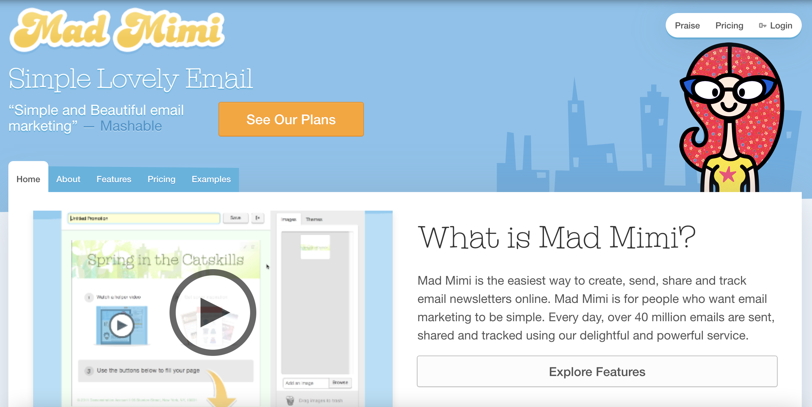 Best Etsy seller tools: Screenshot of Mad Mimi homepage.