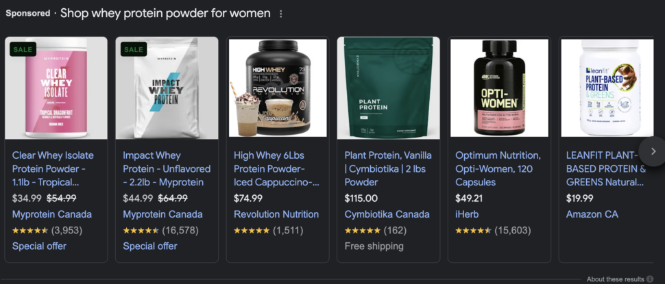 Whey-protein-Google-ad-results
