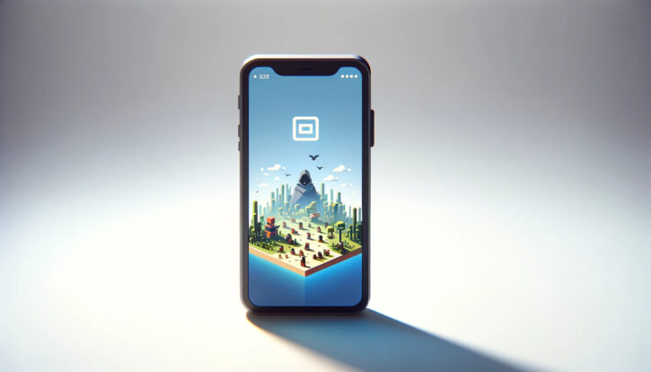 image of a phone with a mobile game loading