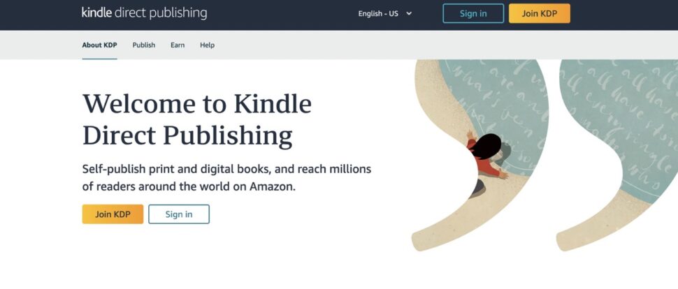 Kindle-direct-publishing-screenshot-above-the-fold-webpage
